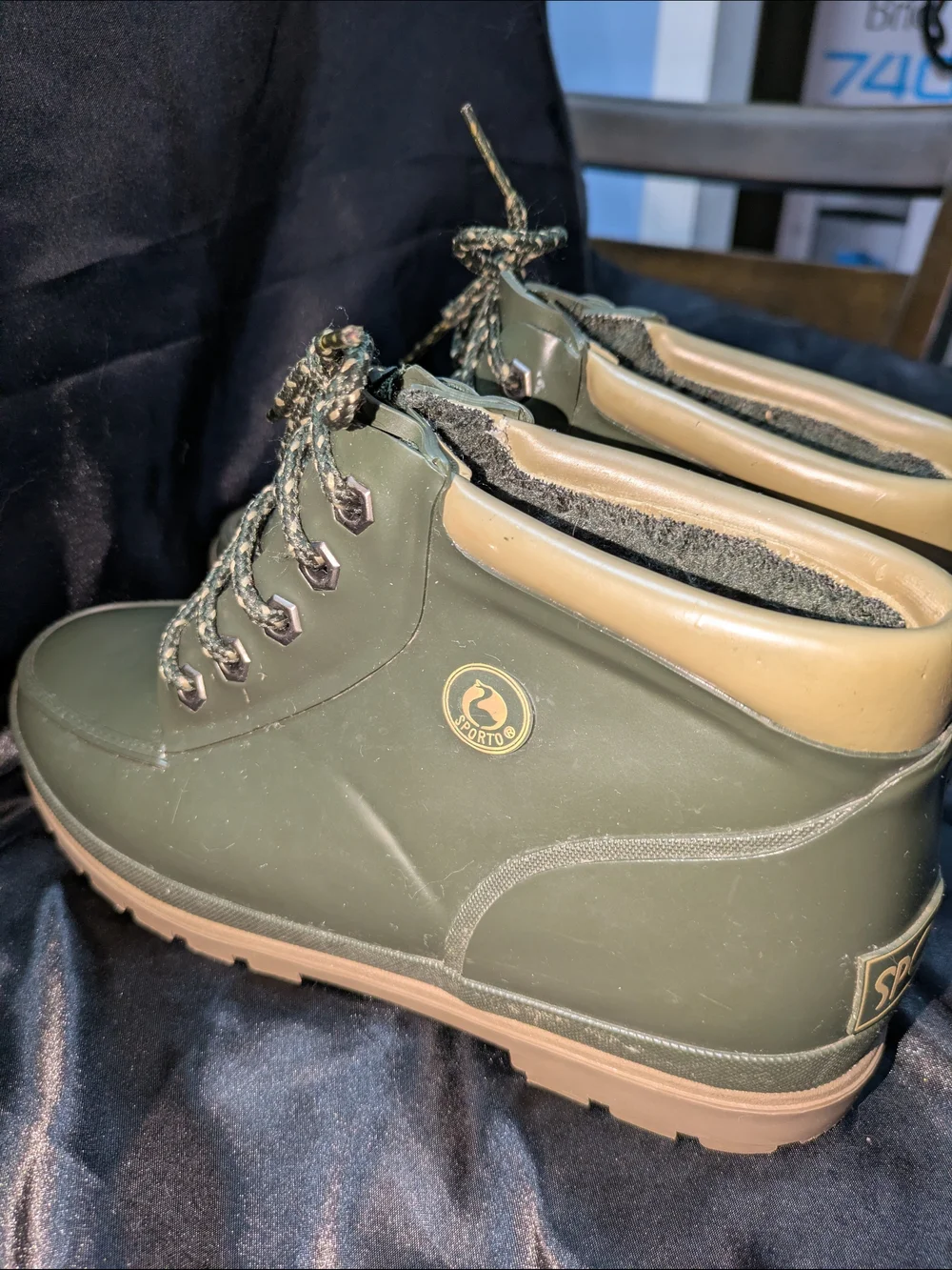 Sporto Women's Olive Green Waterproof Lace-Up Boots Size 7
